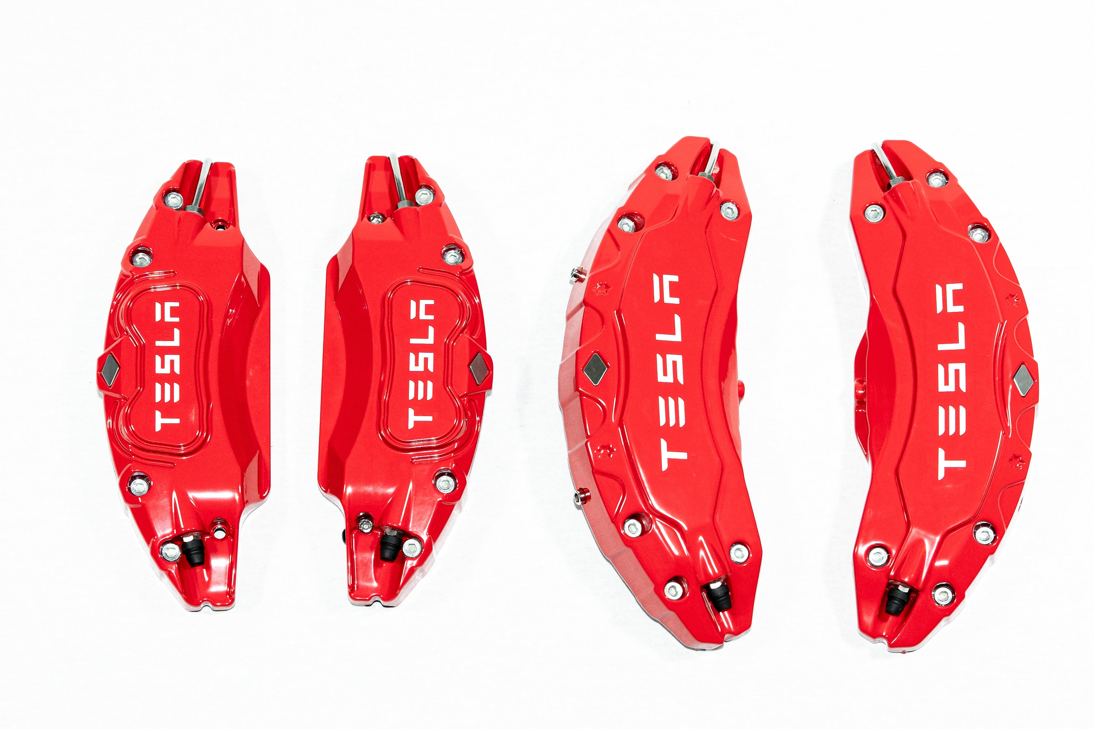 Rode Performance-remklauwcovers voor Tesla Model Y