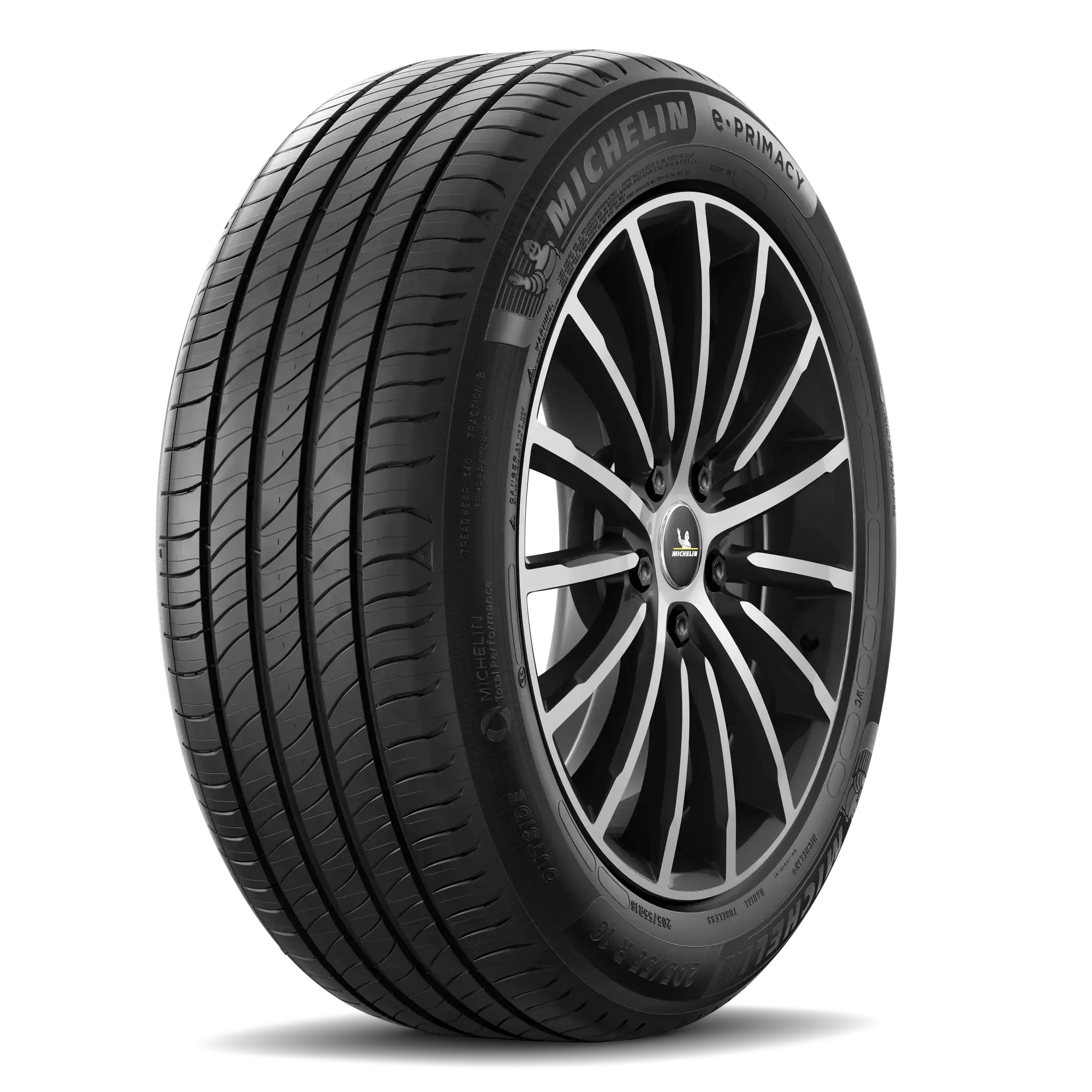 Michelin e.Primacy – valmistajan mallikuva. Kuvan vanne ei sisälly renkaan hintaan. Kokomerkintä on esimerkkikoosta.
